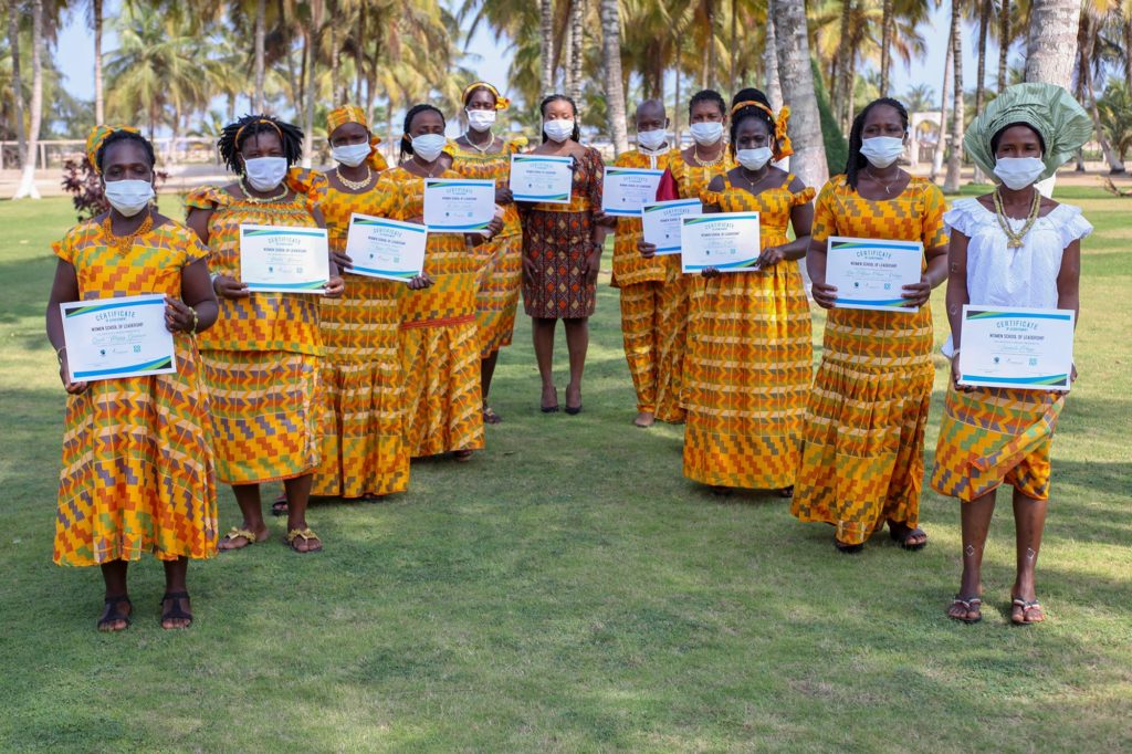 A group of graduates from the Fairtrade women's school of leadership
