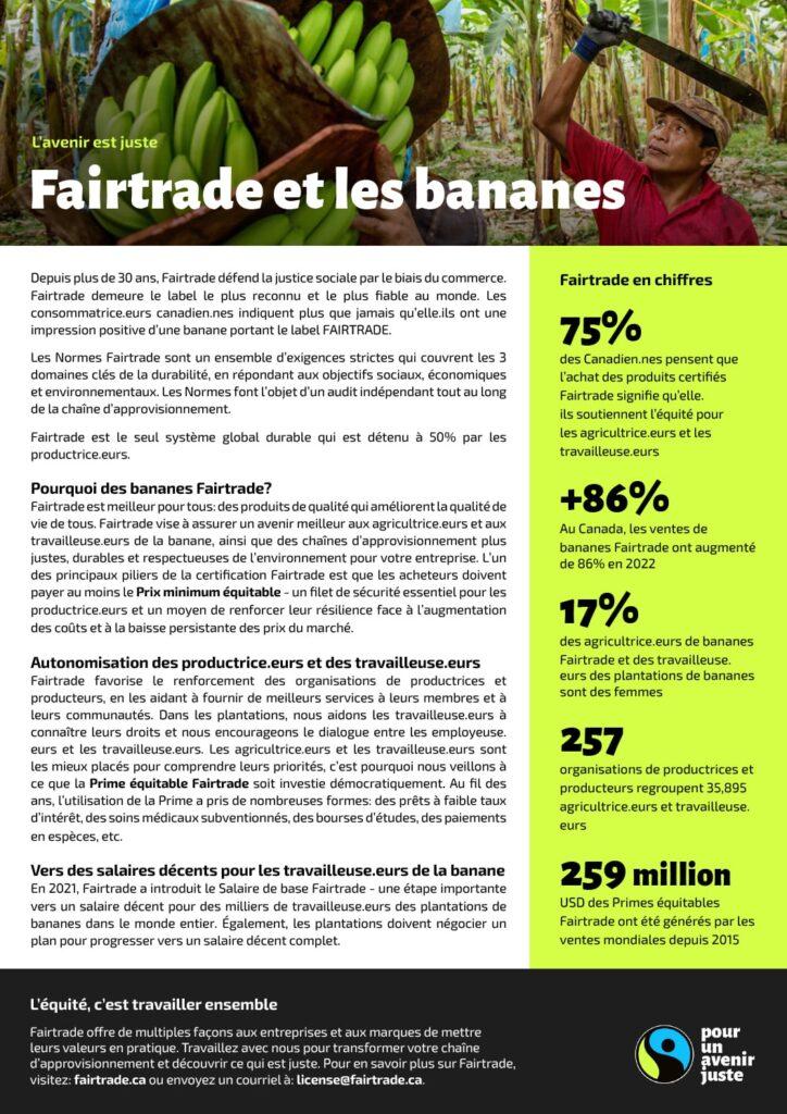 Aperçu sur les bananes Fairtrade
